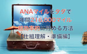 ANAマイルをタダで年間216,000マイル超効率的に貯める方法
【仕組理解・準備編】